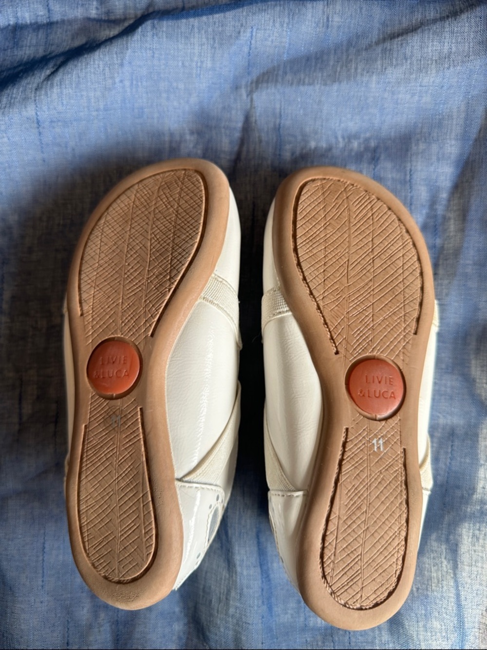 Livie & Luca Girls' Cream Patent Mary Jane Cross-Strap Shoes - Picture 2 of 3